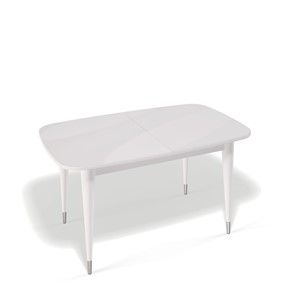 Обеденный раздвижной стол Kenner K1250 (Белый/Стекло белое сатин) в Брянске