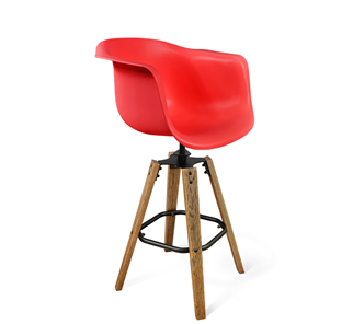 Барный стул SHT-ST31/S93 (красный/брашированный коричневый/черный муар) в Брянске