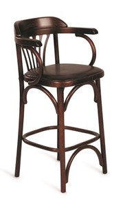 Барный стул 750 мягкий (темный тон, экокожа коричневая) в Брянске