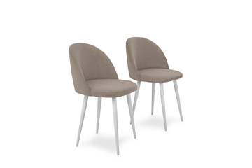 Комплект из 2-х обеденных стульев Лайт бежевый белые ножки в Брянске