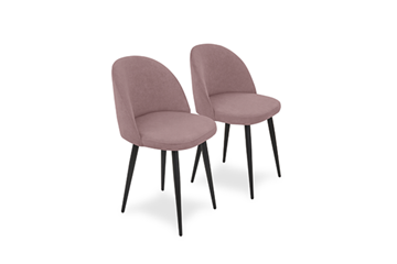 Комплект из 2-х обеденных стульев Лайт розовый черные ножки в Брянске