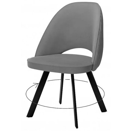 Мягкий стул 228 Поворотный, Микровелюр серый / опоры черные в Брянске - изображение