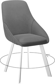 Обеденный стул 246 Поворотный, Микровелюр Z28 Темно-серый / опоры белые в Брянске