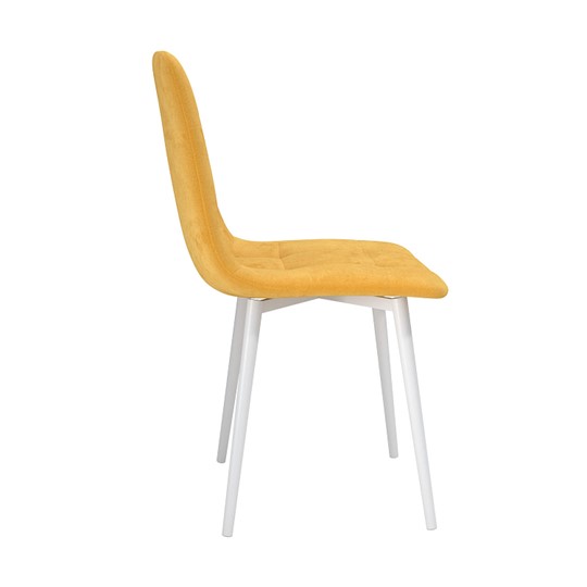 Обеденный стул Белла, велюр тенерифе куркума/Цвет металл белый в Брянске - изображение 2