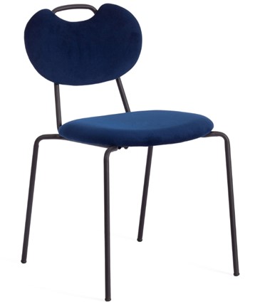 Обеденный стул DANTON (mod. 0139223) 47х56,5х79 темно-синий S108 (117 DARK BLUE)/черный арт.20057 в Брянске - изображение