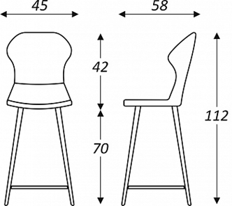 Обеденный стул Марио барный(Изумрудный Т189/ноги черные) в Брянске - предосмотр 2