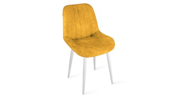 Обеденный стул Марвел Исп. 2 К1С (Белый матовый/Микровелюр Wellmart Yellow) в Брянске