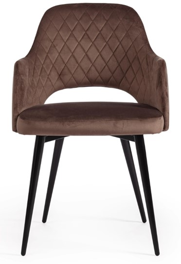Обеденный стул VALKYRIA (mod. 711) 55х55х80 коричневый barkhat 12/черный арт.19001 в Брянске - изображение 4