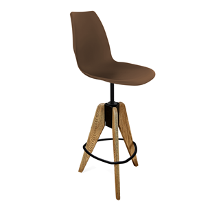 Барный стул SHT-ST29/S92 (коричневый ral 8014/брашированный коричневый/черный муар) в Брянске