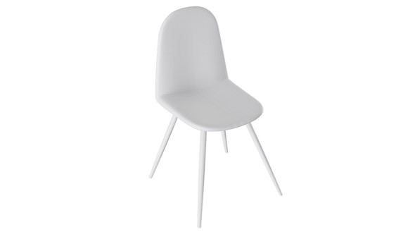 Обеденный стул Марли (конус Т3), Белый муар/Кожзам Белый в Брянске - изображение