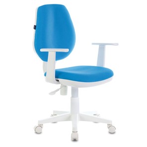 Компьютерное кресло Brabix Fancy MG-201W (с подлокотниками, пластик белый, голубое) 532411 в Брянске - предосмотр