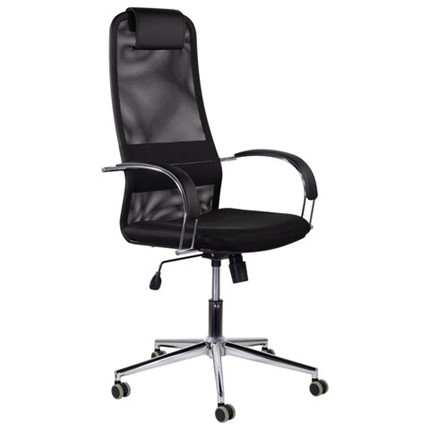 Компьютерное кресло Brabix Premium Pilot EX-610 CH (хром, ткань-сетка, черное) 532417 в Брянске - изображение