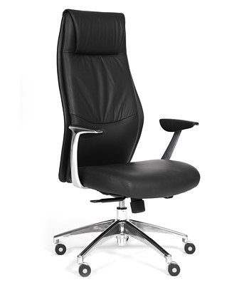 Кресло компьютерное CHAIRMAN Vista Экокожа премиум черная в Брянске - изображение