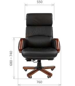 Офисное кресло CHAIRMAN 417 кожа черная в Брянске - предосмотр 1