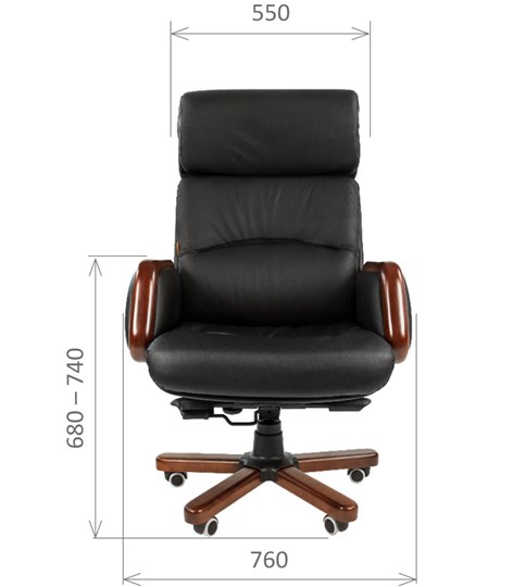 Офисное кресло CHAIRMAN 417 кожа черная в Брянске - изображение 1