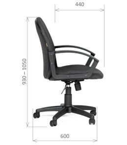 Кресло офисное CHAIRMAN 681 Ткань C-3 черное в Брянске - предосмотр 2