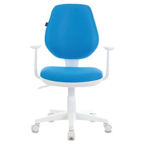 Компьютерное кресло Brabix Fancy MG-201W (с подлокотниками, пластик белый, голубое) 532411 в Брянске - предосмотр 1