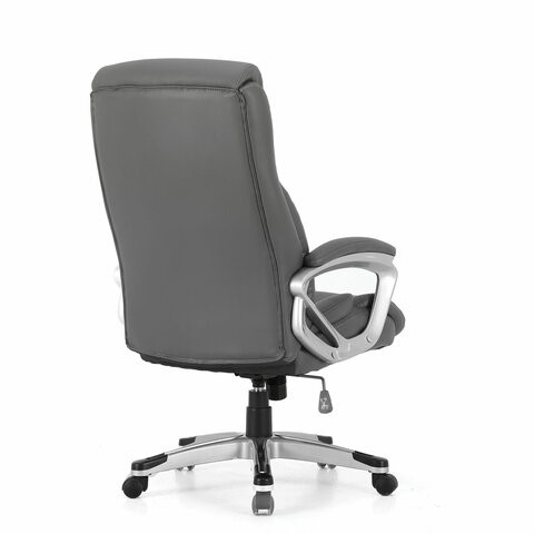 Офисное кресло Brabix Premium Level EX-527 (пружинный блок, рециклированная кожа, серое) 531937 в Брянске - изображение 2