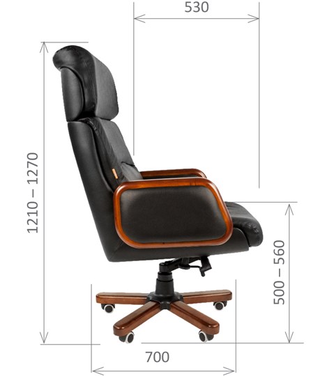 Офисное кресло CHAIRMAN 417 кожа черная в Брянске - изображение 2
