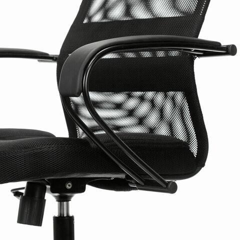 Кресло компьютерное Brabix Premium Stalker EX-608 PL (ткань-сетка/кожзам, черное) 532090 в Брянске - изображение 8