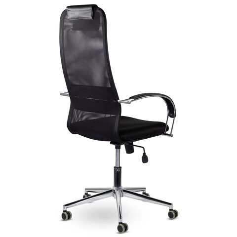 Компьютерное кресло Brabix Premium Pilot EX-610 CH (хром, ткань-сетка, черное) 532417 в Брянске - изображение 3