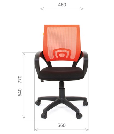 Офисное кресло CHAIRMAN 696 black Сетчатый акрил DW66 оранжевый в Брянске - изображение 1