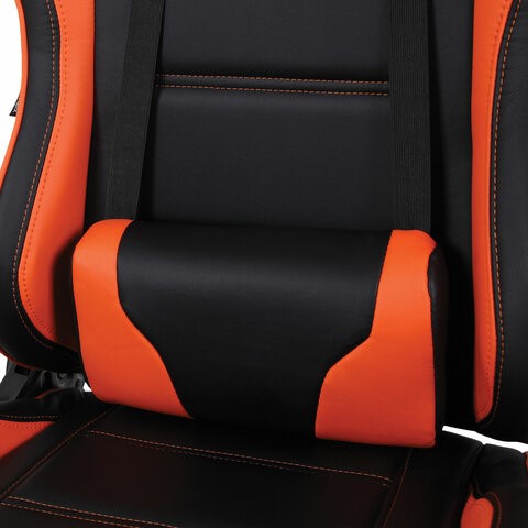 Компьютерное кресло Brabix GT Racer GM-100 (две подушки, экокожа, черное/оранжевое) 531925 в Брянске - изображение 7