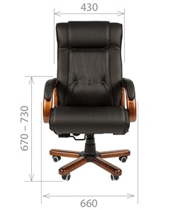 Офисное кресло CHAIRMAN 653 кожа черная в Брянске - предосмотр 1