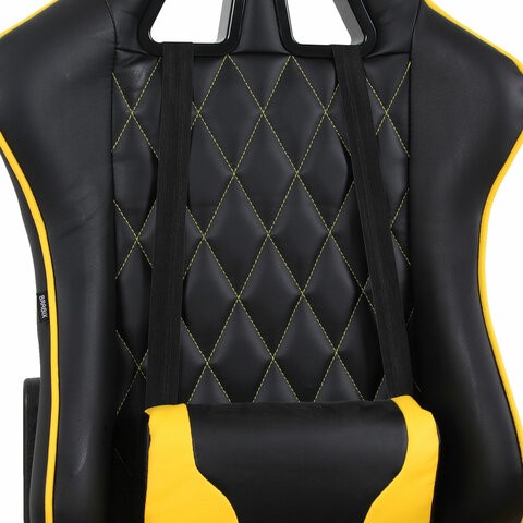 Офисное кресло Brabix GT Master GM-110 (две подушки, экокожа, черное/желтое) 531927 в Брянске - изображение 6