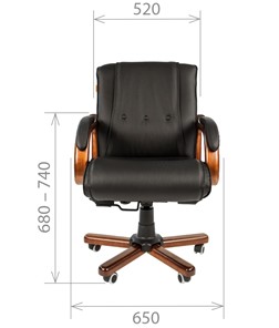 Кресло компьютерное CHAIRMAN 653M кожа черная в Брянске - предосмотр 1