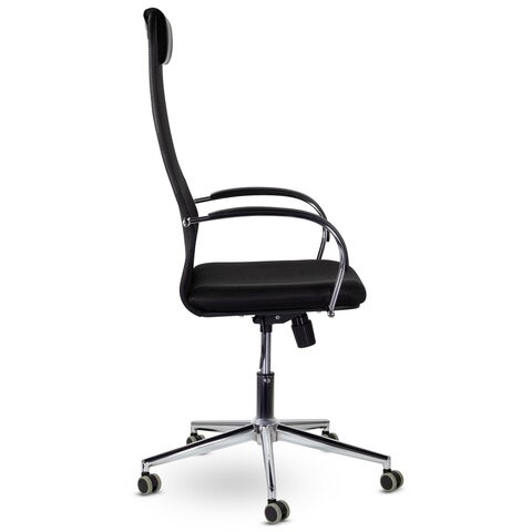 Компьютерное кресло Brabix Premium Pilot EX-610 CH (хром, ткань-сетка, черное) 532417 в Брянске - изображение 1