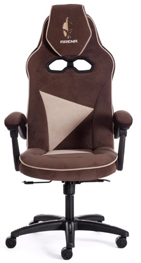 Кресло компьютерное ARENA флок , коричневый/бежевый, 6/7 арт.14130 в Брянске - изображение 6