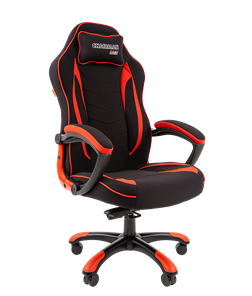 Кресло игровое CHAIRMAN GAME 28 Полиэстер комбинированная ткань красный/черный в Брянске