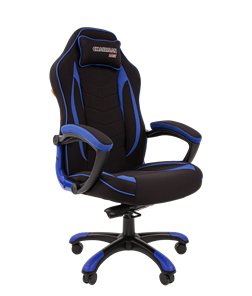 Кресло игровое CHAIRMAN GAME 28 Полиэстер комбинированная ткань синий/черный в Брянске