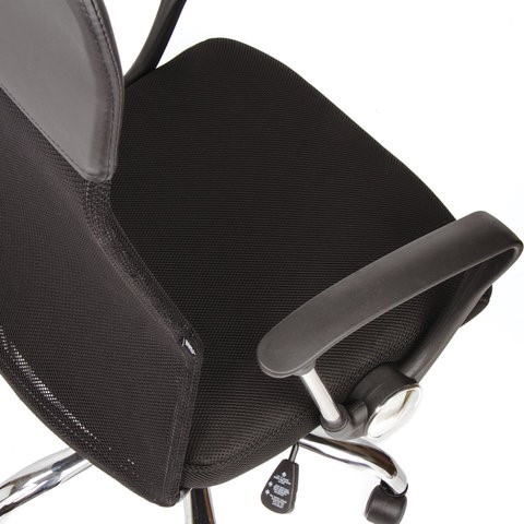 Кресло офисное BRABIX "Flash MG-302", с подлокотниками, хром, черное, 530867 в Брянске - изображение 9