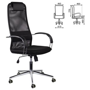 Компьютерное кресло Brabix Premium Pilot EX-610 CH (хром, ткань-сетка, черное) 532417 в Брянске - предосмотр 6