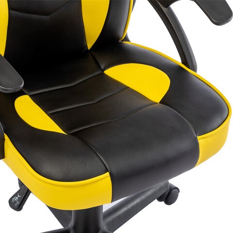 Кресло офисное BRABIX "Shark GM-203", экокожа, черное/желтое, 532514 в Брянске - изображение 7
