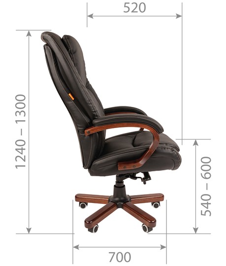 Кресло компьютерное CHAIRMAN 408 кожа черная в Брянске - изображение 2