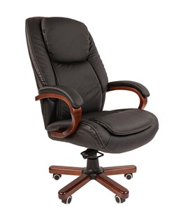 Кресло компьютерное CHAIRMAN 408 кожа черная в Брянске - предосмотр