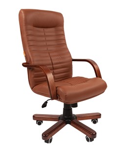 Офисное кресло CHAIRMAN 480 WD, экокожа, цвет коричневый в Брянске