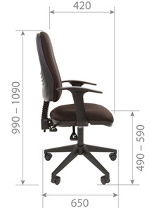 Кресло компьютерное CHAIRMAN 661 Ткань стандарт 15-21 черная в Брянске - предосмотр 4