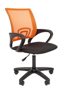 Кресло компьютерное CHAIRMAN 696 black LT, оранжевый в Брянске