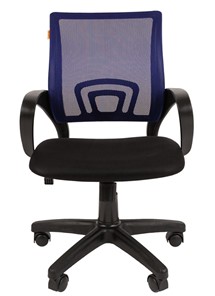 Офисное кресло CHAIRMAN 696 black Сетчатый акрил DW61 синий в Брянске - предосмотр 1
