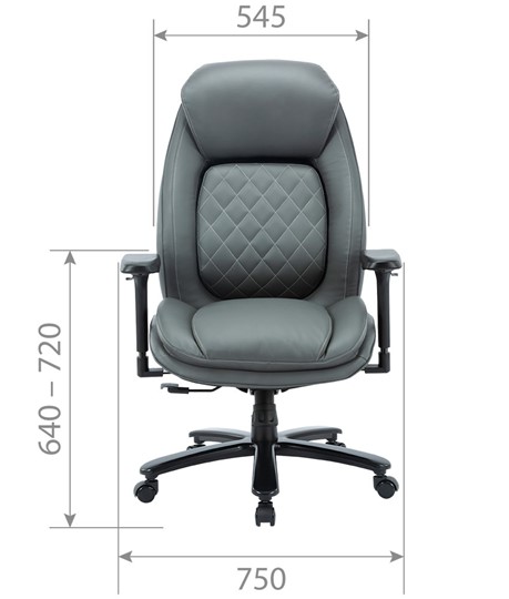 Кресло руководителей CHAIRMAN CH403, серый, эко кожа в Брянске - изображение 3