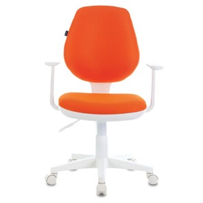 Кресло компьютерное Brabix Fancy MG-201W (с подлокотниками, пластик белый, оранжевое) 532410 в Брянске