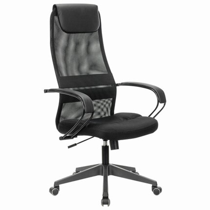 Кресло компьютерное Brabix Premium Stalker EX-608 PL (ткань-сетка/кожзам, черное) 532090 в Брянске - изображение