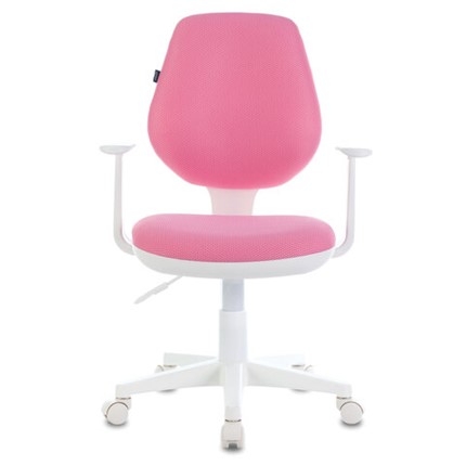Компьютерное кресло Brabix Fancy MG-201W (с подлокотниками, пластик белый, розовое) 532409 в Брянске - изображение