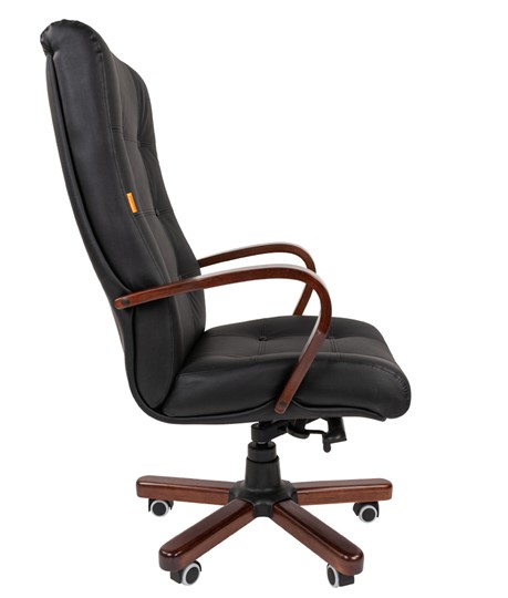 Кресло компьютерное CHAIRMAN 424 WD Кожа черная в Брянске - изображение 3