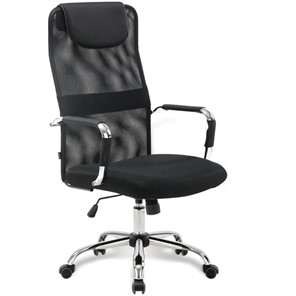 Офисное кресло Brabix Fit EX-514 (с подголовником, хром, черное) 531949 в Брянске