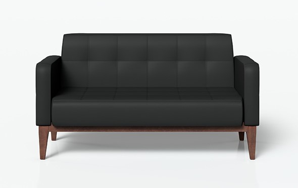 Офисный диван 2-местный Норд, черный 137 в Брянске - изображение